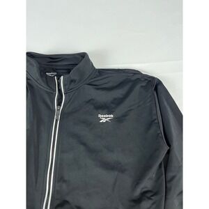 Reebok Track Jacket Full Zip Black White Speedwick Athletic Women's Size L‎